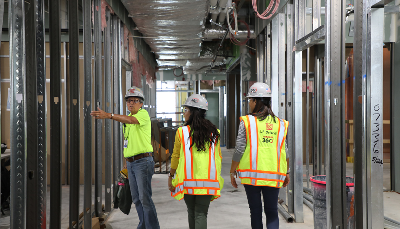 Inspectors walking on site