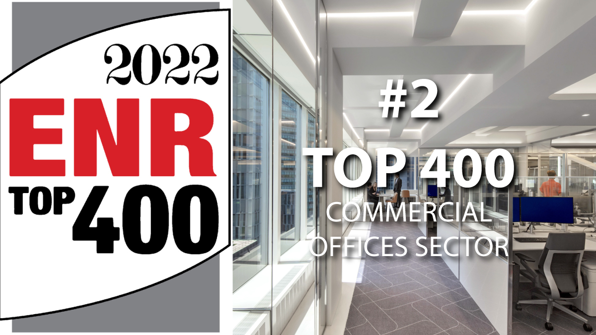 STO Building Group is ranked second in the top 400 commercial offices sector