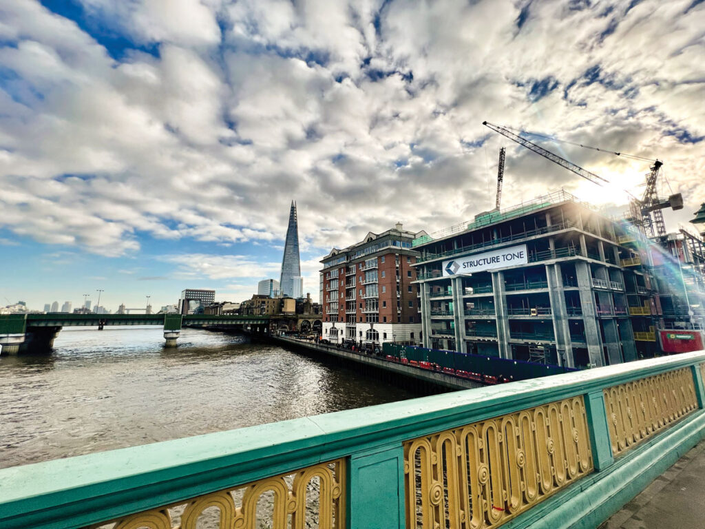 London job site on the river