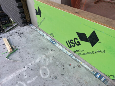 A thermally broken slab edge at a balcony