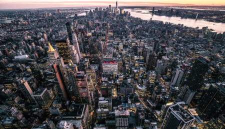 Birds eye view of New York City