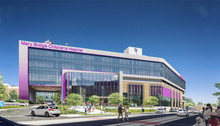 Exterior rendering of Mary Bridge Children's Hospital