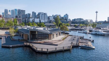 Birdseye view of Lake Union Piers