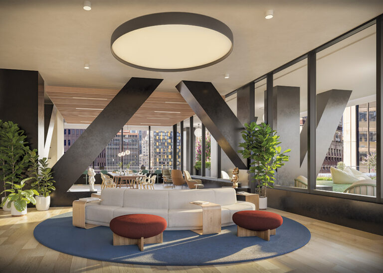 Coworking lounge at SoMA New York City