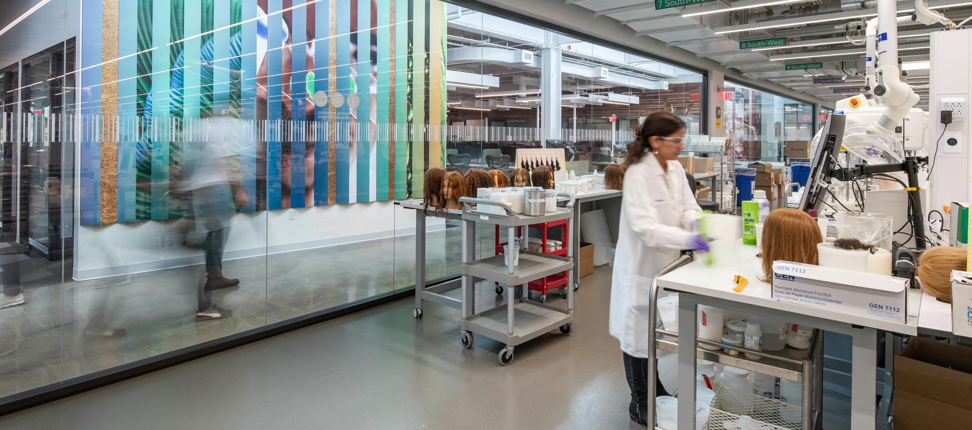 Lab employees testing