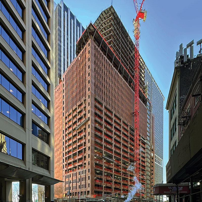 25 water street exterior image of the construction of the renovation