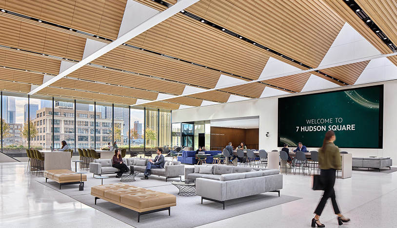 Disney NYC HQ lounge area of building
