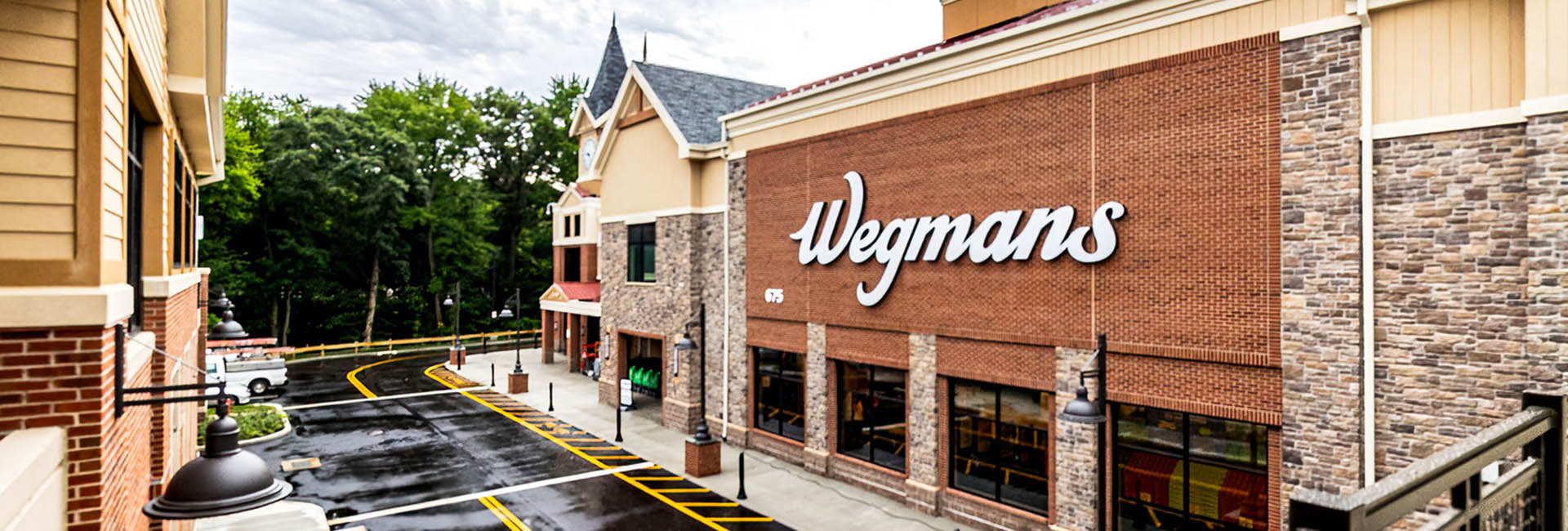 Wegmans Norwalk exterior of building with sign built by Pavarini North East