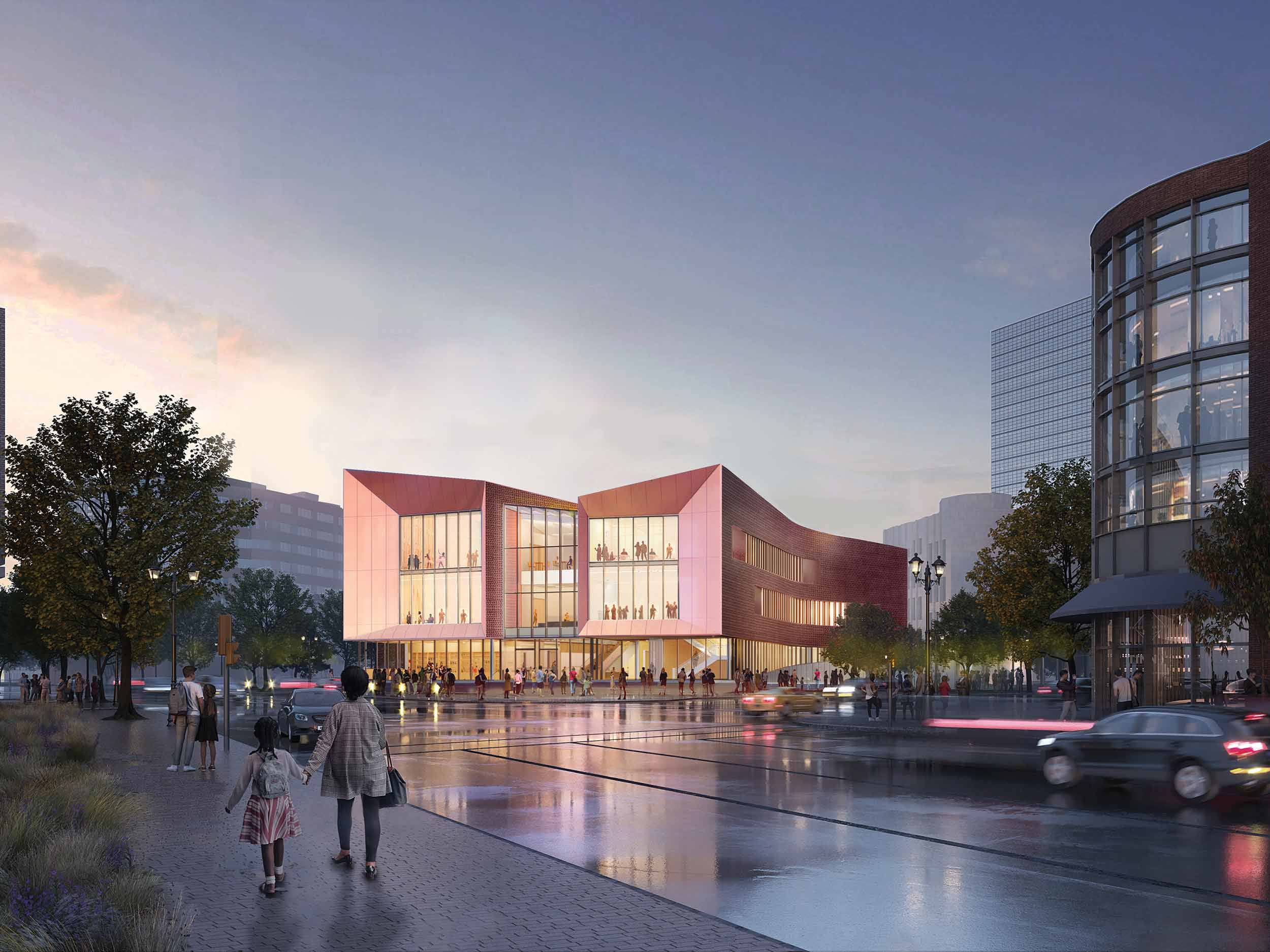 Rendering of the new NJPAC Cooperman Family Arts Education and Community Center