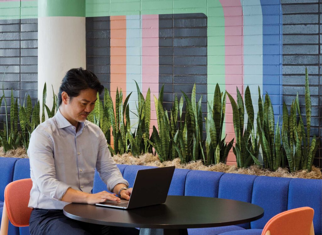 A person working on a laptop