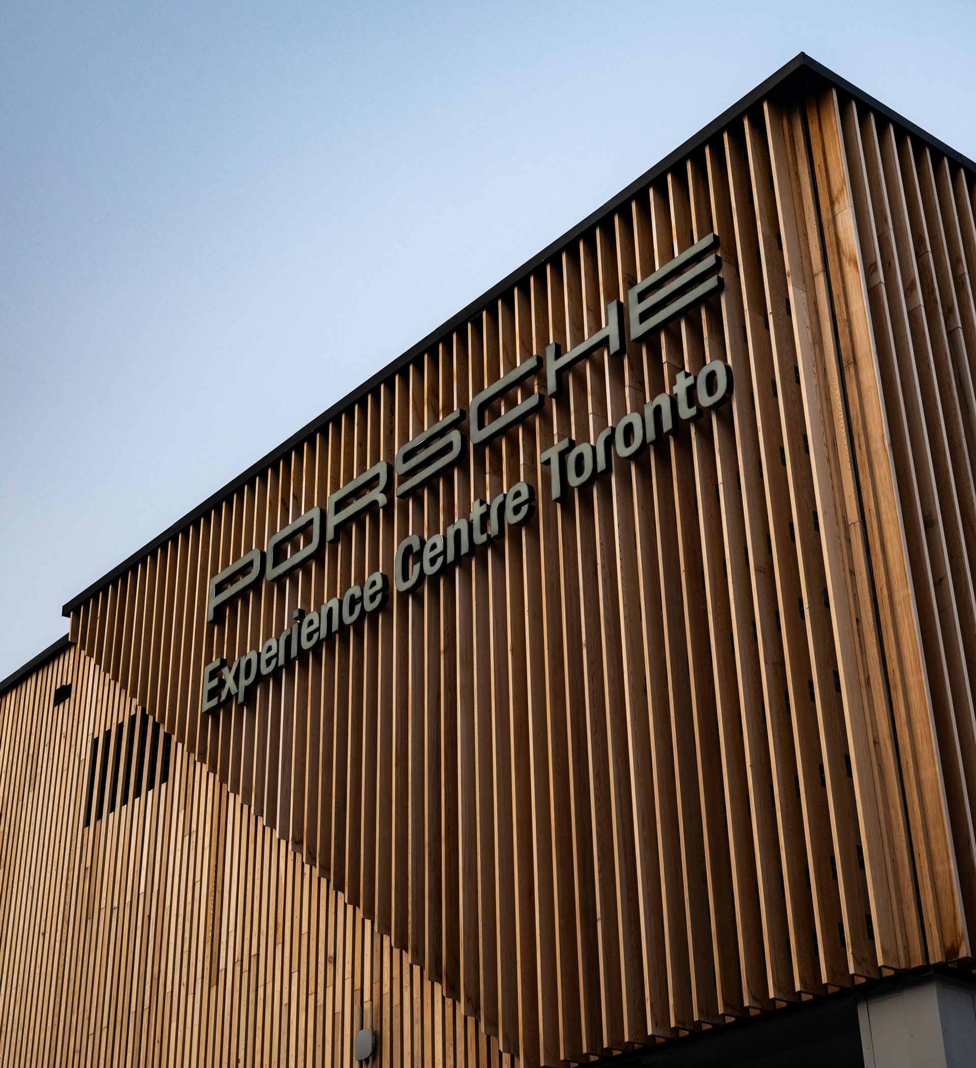 Exterior building of the Porsche Experience Centre in Toronto