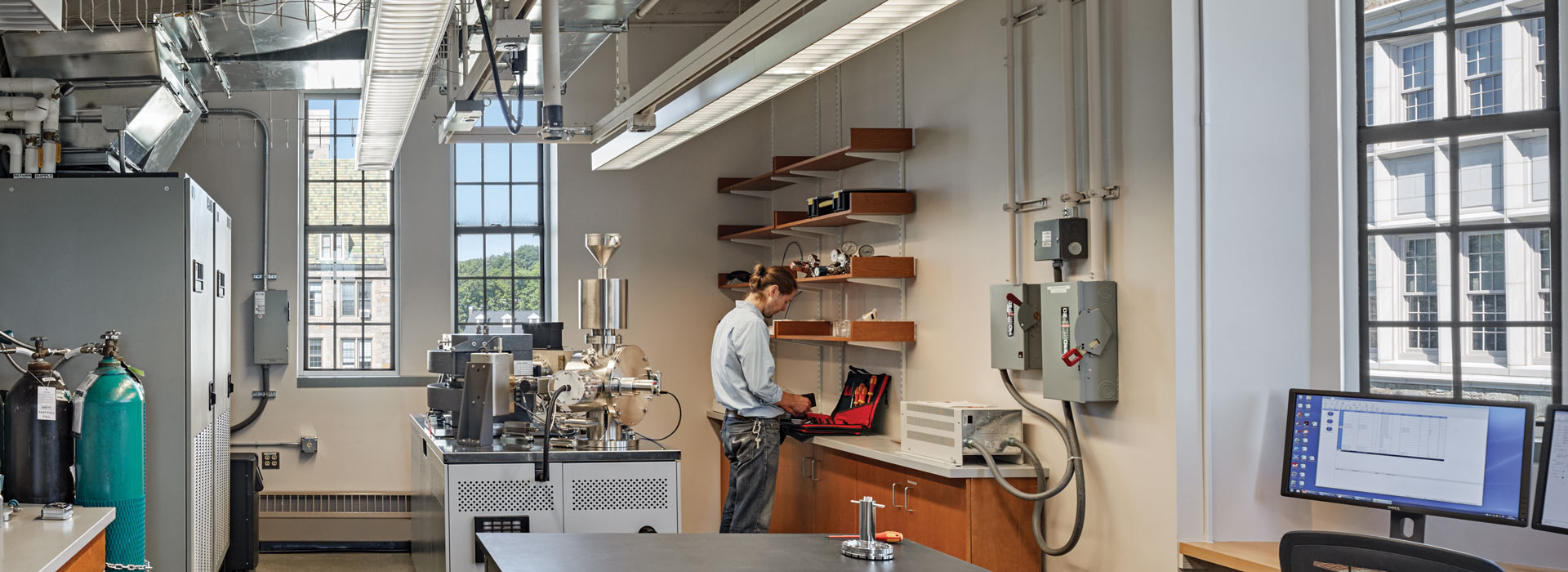 Inside a lab area