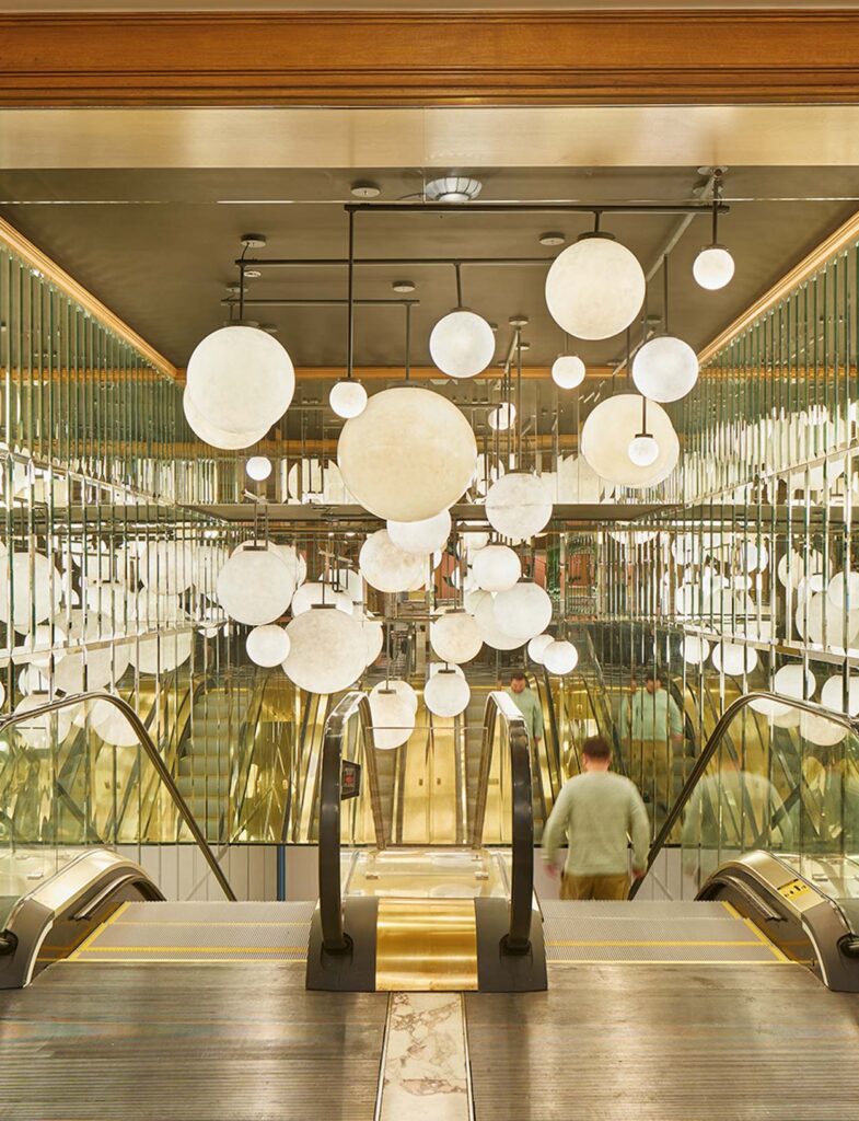 Lighting Decor above escalators.