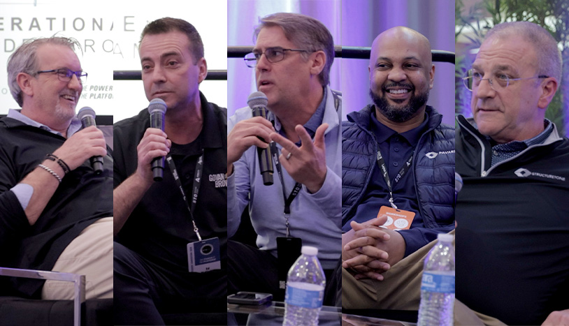 A panel of employees discussing operational excellence